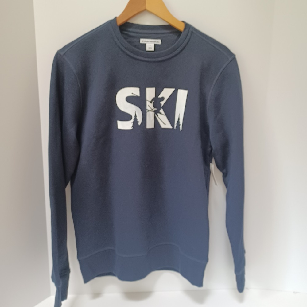 NWT Ski Graphic Winter Sports Black Sweatshirt Amazon Unisex Small